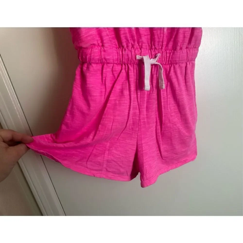 Justice girls’ bright pink romper size large
